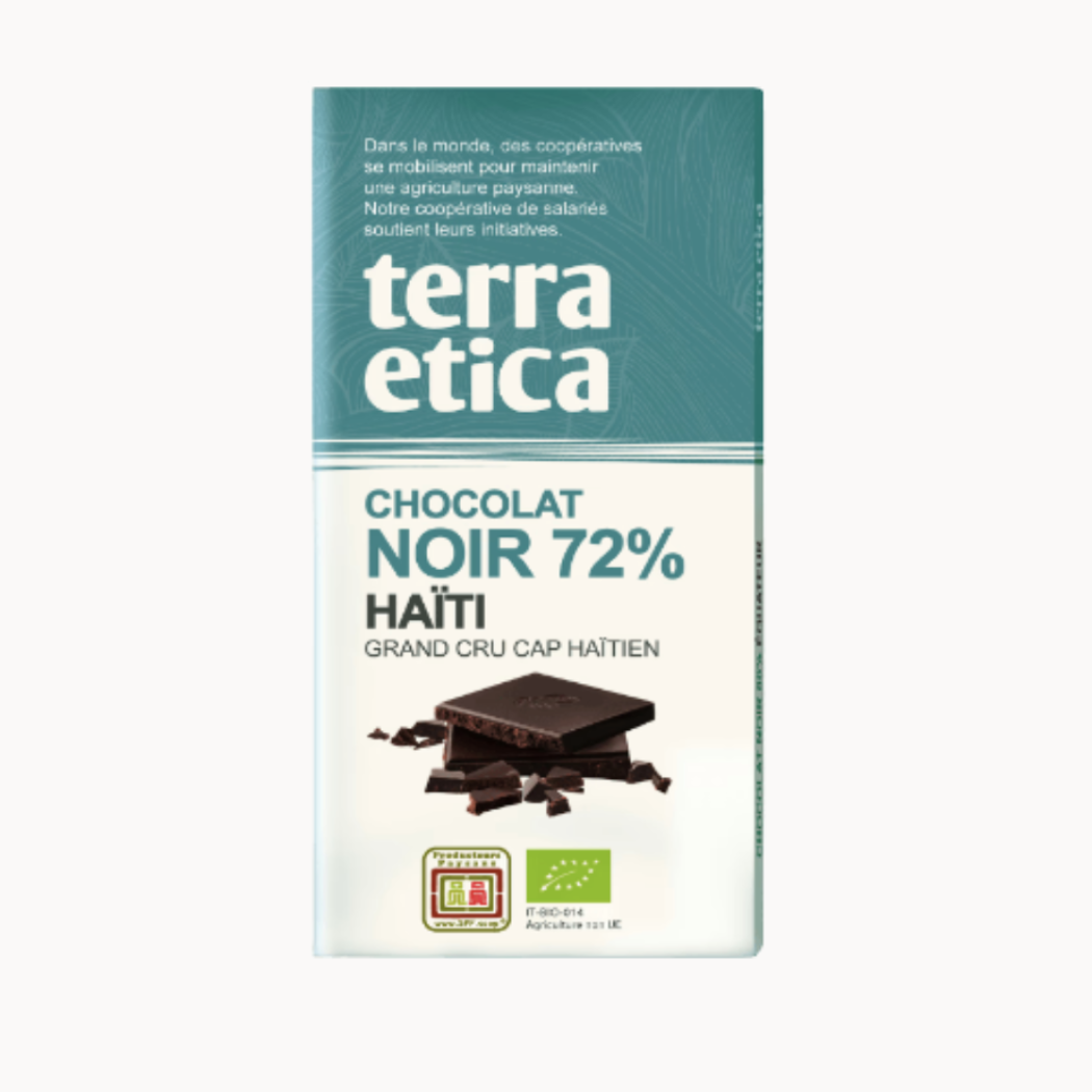 72% Barre de chocolat pur - terra etica