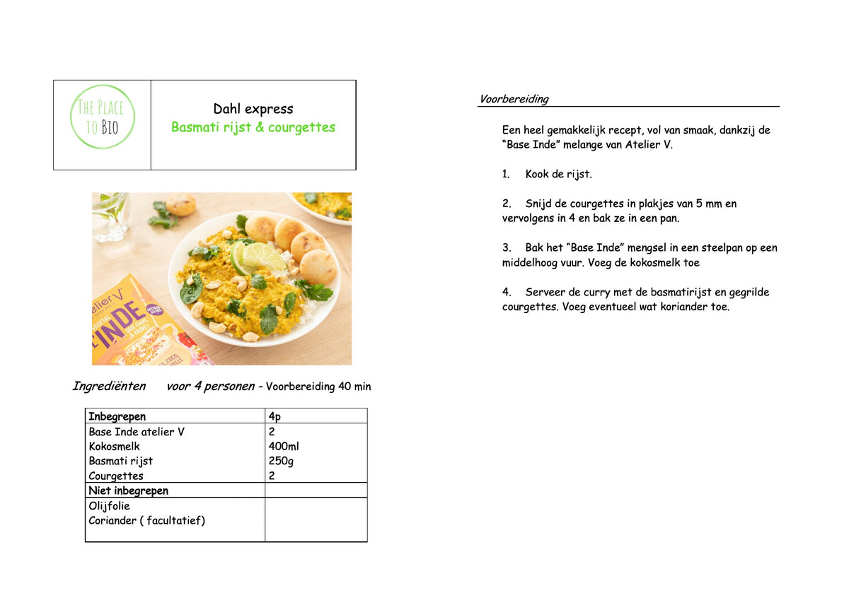 Dahl de lentilles express Riz Basmati & courgettes