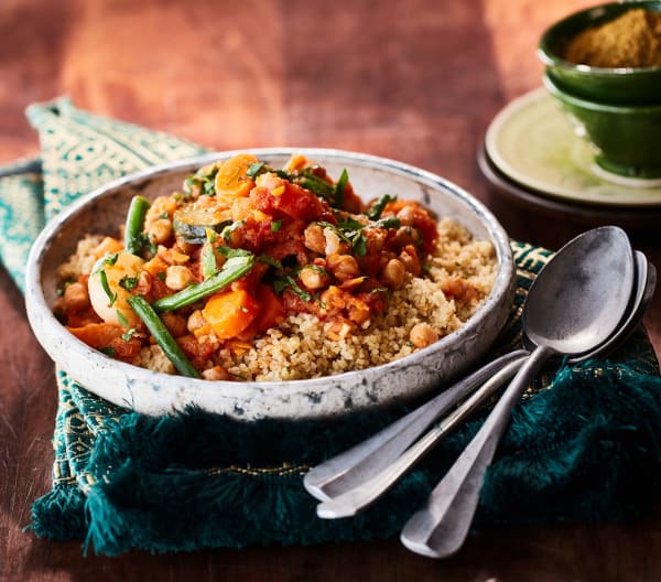 Couscous marocain à l’épeautre, Pois chiche et légumes
