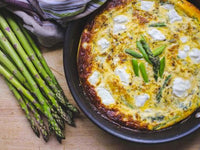 Tortilla met asparagus spinazie & ricotta