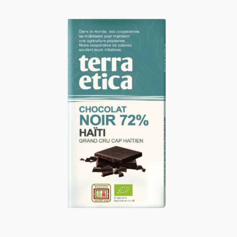 72% Barre de chocolat pur - terra etica