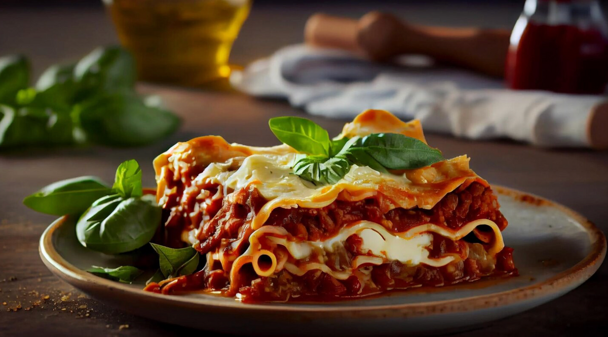 Lasagne met groenten & pesto rosso Soja-eiwit & parmezaancrème 4p