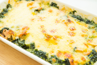 Aardappel gratin Met spinazie en eieren