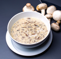 Maaltijdsoep met zwarte rijst, paddestoelen, Groenten & Parmezaan