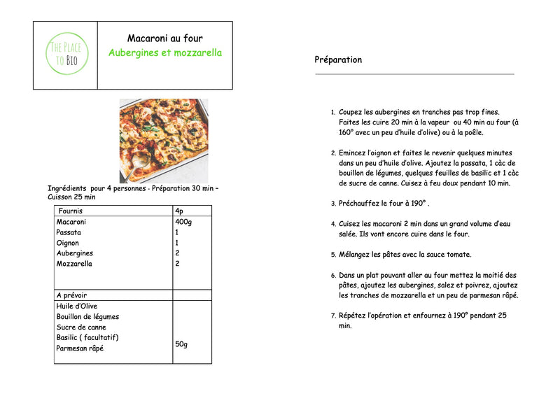 Macaroni au four Aubergines et mozzarella