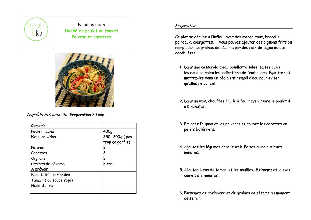 Udon noedels Kipgehakt met tamari Paprika en wortels