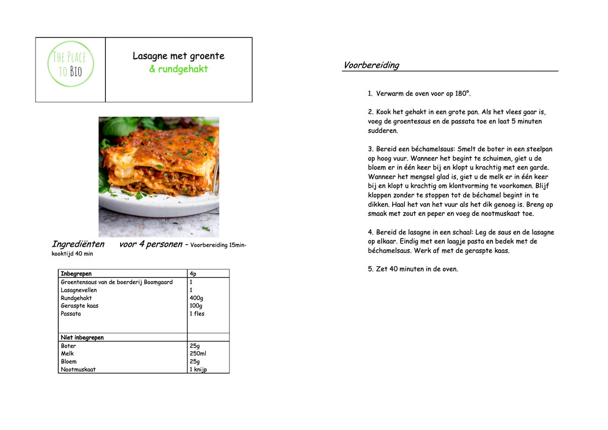 Lasagne aux légumes et boeuf haché 