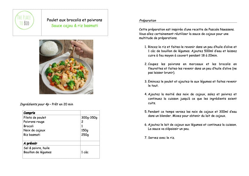 Kip met cashewnotensaus Brocoli, paprika & basmati rijst