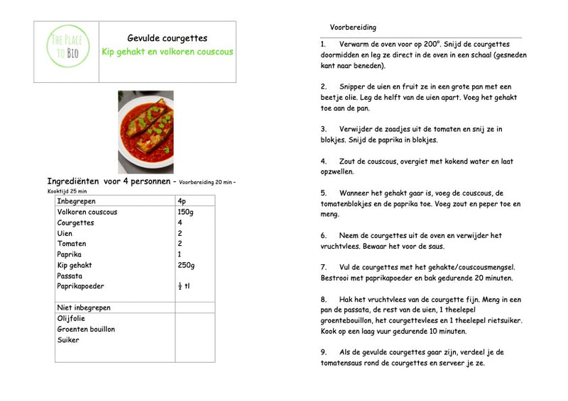Gevulde courgettes, Kip gehakt en volkoren couscous
