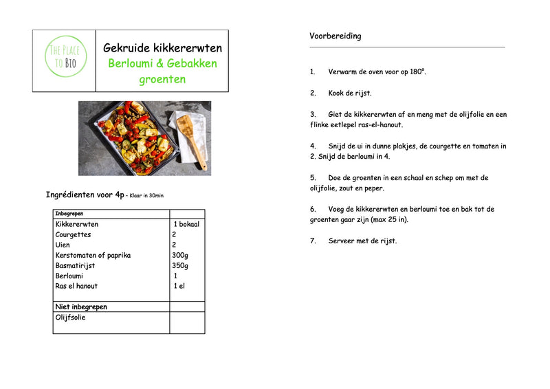 Gekruide kikkererwten Berloumi & Gebakken groenten