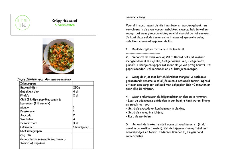 Crispy rice salad & rauwkosten
