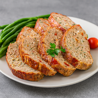 Gehaktbrood met groenten Bonen en aardappelen uit de oven