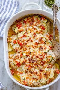 One pan: poulet, courgettes,  lardons & tagliatelles 