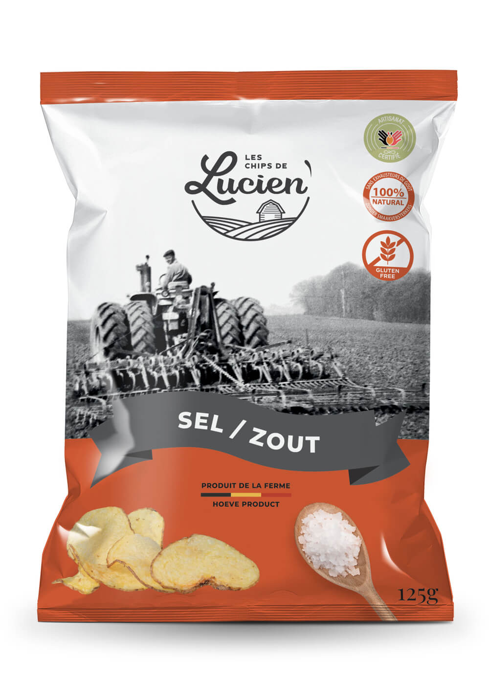 Chips zout 125g