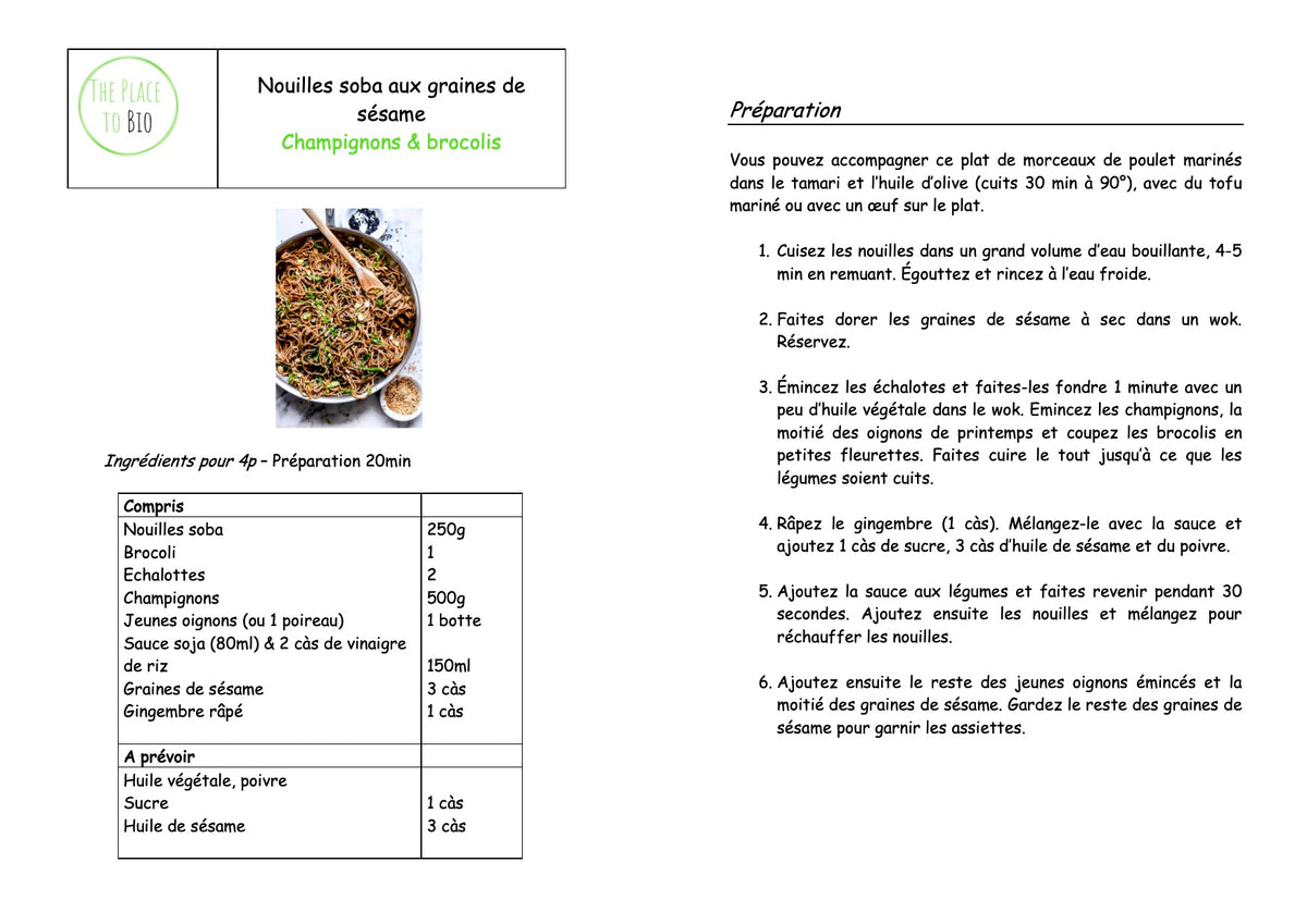 Soba noedels met sesaam Brocoli en paddestoelen