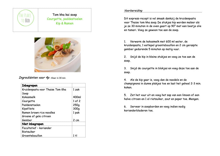 Soupe Tom Kha Kai 4p