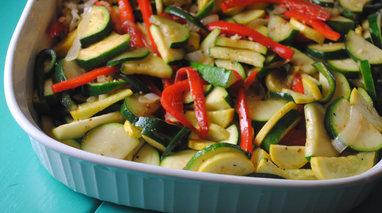 One-pan : riz coco/curry, Haché, Courgettes & poivron
