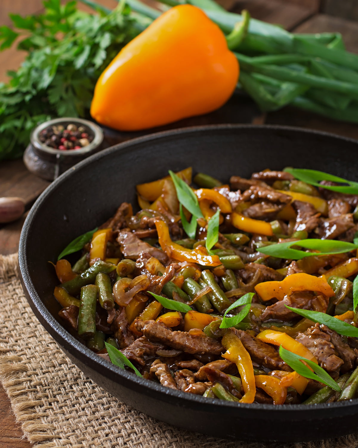 Bœuf mongole aux poireaux Riz basmati